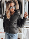 Damen kurze GLAMVO Daunenjacke mit Kapuze schwarz Dstreet TY4950