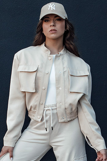 Damen Bomberjacke PRIEV beige Dstreet TY4306