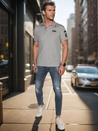 Herren Poloshirt mit Patches grau Dstreet PX0633