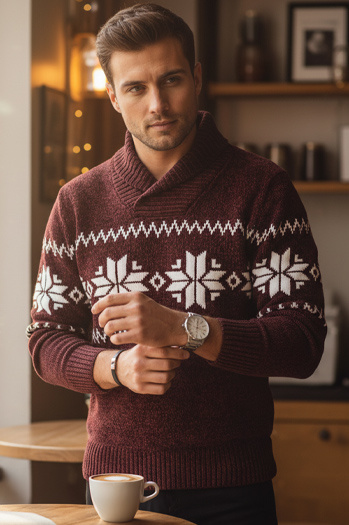 Burgunderroter Pullover für Männer Dstreet WX2271