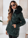 Damen Winterjacke LOVEINSIDE gesteppt mit Fell dunkelgrün Dstreet TY5050