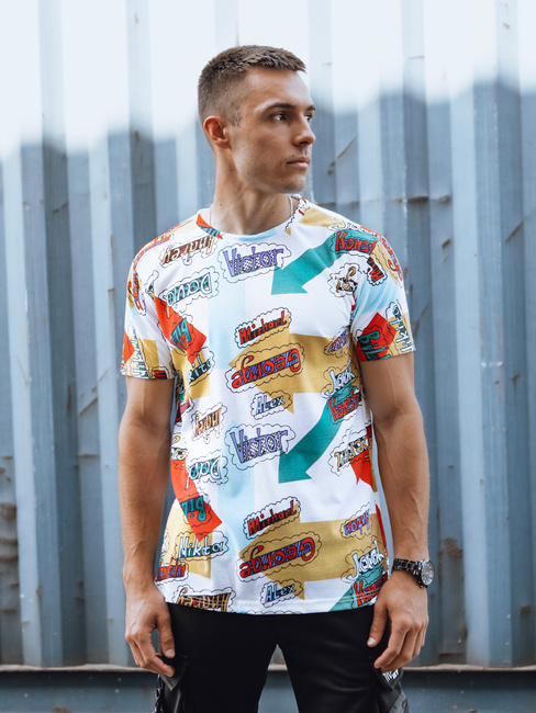 Herren T-shirt mit Aufdruck Weiß Dstreet RX5614