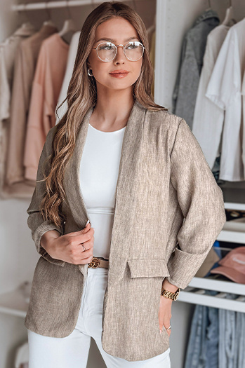 Damen Jacke in Übergröße SOFT LOVE dunkelbraun Dstreet PY0130