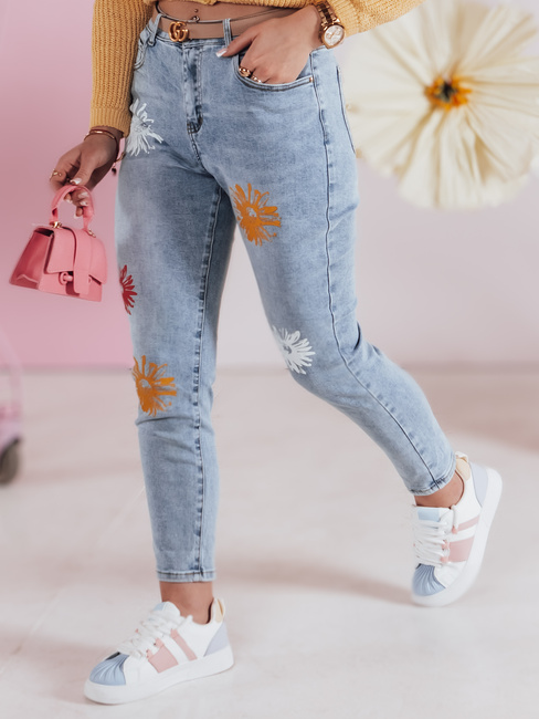 Damen Denim Slim Fit Floral Hose FLORENSSO blau Dstreet UY2467