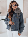 Damen FURDENIM Jeansjacke mit Fell hellblau Dstreet TY4755