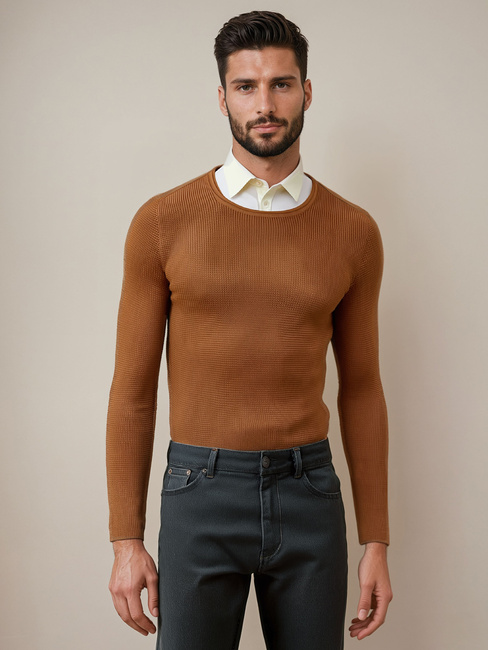 Herren Pullover in Camel WX2292