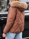 Damen Winter Steppjacke mit Kapuze braun Dstreet TY5231