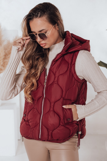Damen Steppweste mit Kapuze MISSVEST burgundy Dstreet TY5017