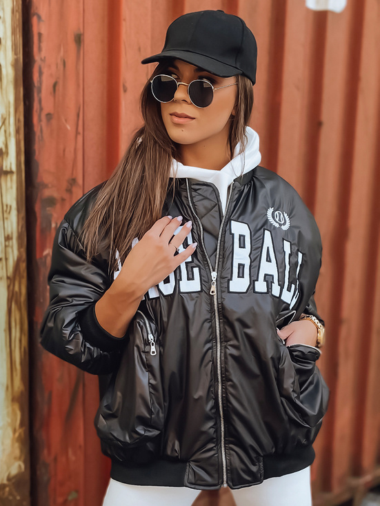 Damen Baseballjacke BASKET Schwarz Dstreet TY3117