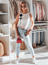 PETITO weißes Dstreet trägerloses T-Shirt für Frauen mit Blumenmuster RY2730