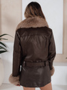 Damen Winter Lederjacke mit Fell braun Dstreet TY5211