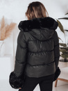 Damen Winterjacke YOUWARM kurz gesteppt mit Fell schwarz Dstreet TY5006