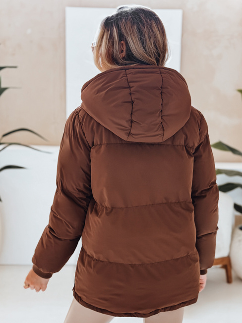 MISSFROST Damen Steppjacke mit Kapuze braun Dstreet TY4959
