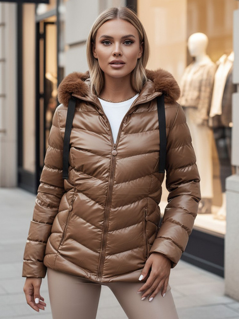 Damen Steppwinterjacke mit Kapuze MIRIAL braun Dstreet TY4573z