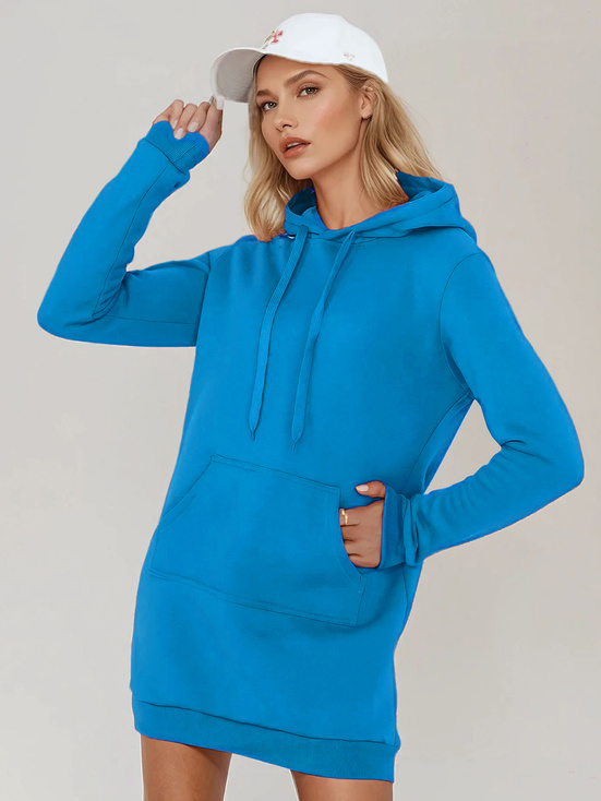 Langer Damen-Kapuzenpullover in Übergröße TIMMY blau Dstreet EY2564