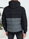 Herren Winterjacke mit Kapuze schwarz/grau Dstreet TX5049