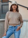 CASUALVIBE Damen klassisches Sweatshirt hellbraun Dstreet BY1302