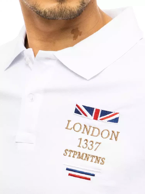 Herren Poloshirt mit Stickerei Weiß Dstreet PX0436
