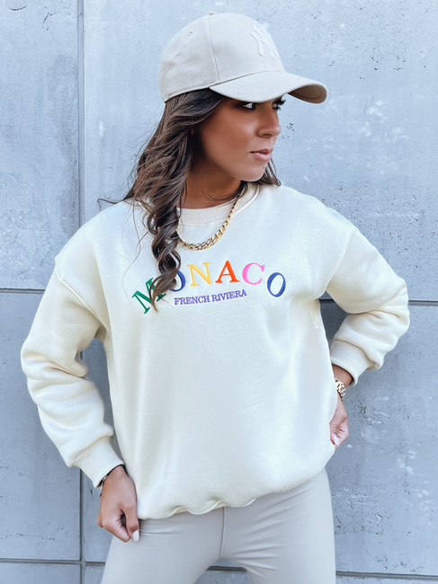 Damen Oversize Sweatshirt MONACO Farbe Creme DSTREET BY1232