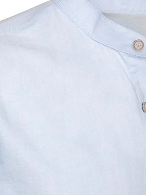 Herren Langarmhemd mit schmalem Kragen blau Dstreet DX2664
