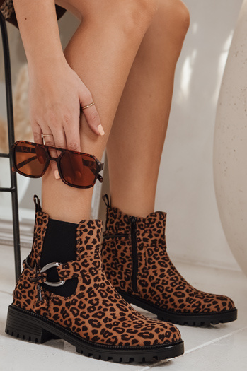 Damen Wildleder Stiefel mit Leopardenmuster Dstreet ZY1261