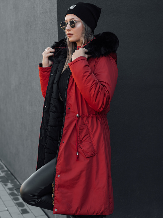 Damen Winterparka TRENDNEL Wendekapuze rot Dstreet TY4588