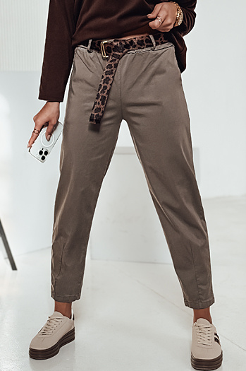 Damen Einheitsgröße LEOCINCIN Hose mit khaki Gürtel Dstreet UY2262