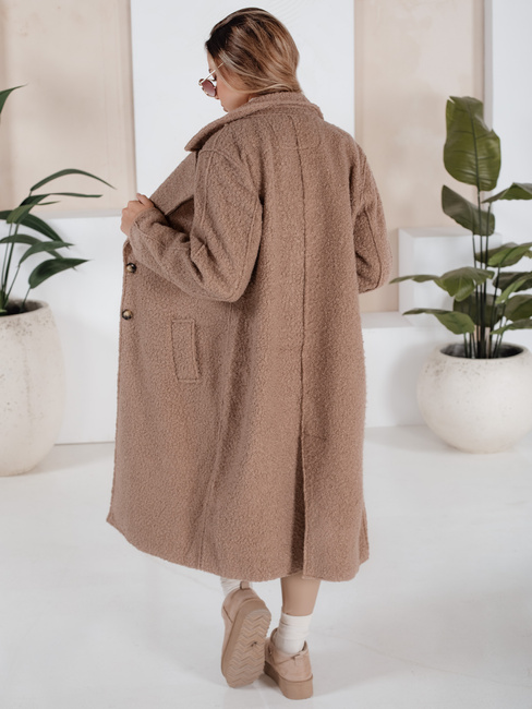 Langer Schafsfellmantel für Damen beige Dstreet NY0753