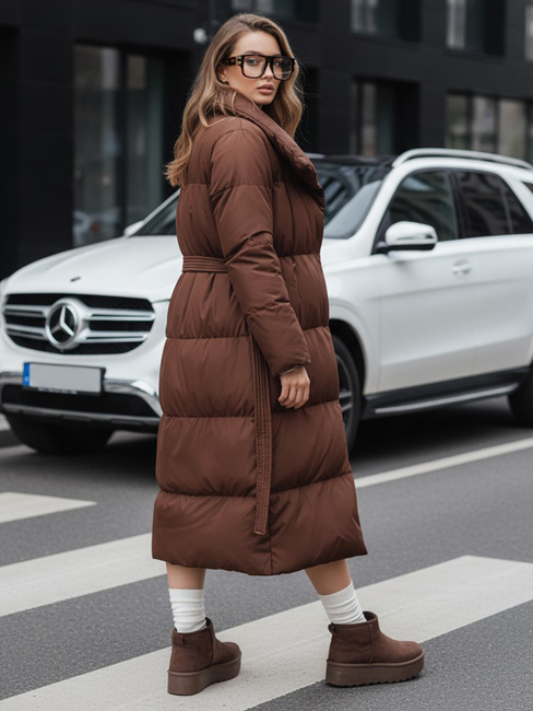 Langer Steppmantel für Frauen FAVI braun Dstreet TY4962