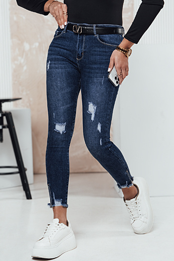 Damen Denim-Hose ZIPDETAIL push up blau Dstreet UY2306