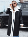 Damen Wintermantel CHICFROST lang schwarz Leder Dstreet TY4991