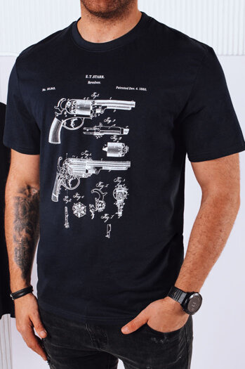 Herren T-shirt mit Aufdruck Farbe Dunkelblau DSTREET RX5431