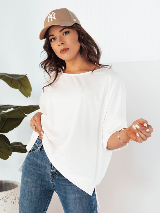 Damen Bluse mit kurze Ärmeln JOILL Farbe Weiß DSTREET RY2472