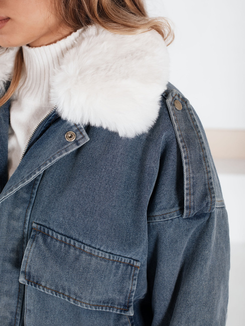 Winter-Jeansjacke mit Pelz blau Dstreet TY5160