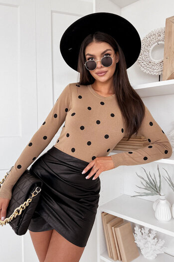 Damen Kurze Pullover ATHENA  Farbe Camel DSTREET MY2053