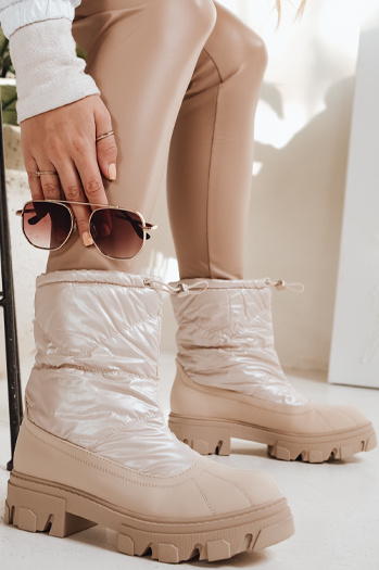 Damen SNOBOOT Schneestiefel beige Dstreet ZY1294