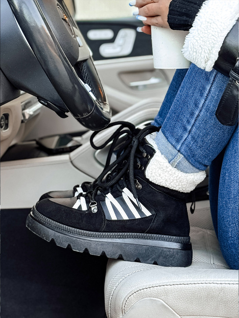 Women's COZYLOFT isolierte Trekkingstiefel schwarz Dstreet ZY0555