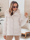 Damen WARMMISS gesteppte Winterjacke mit Kapuze weiß Dstreet TY4922