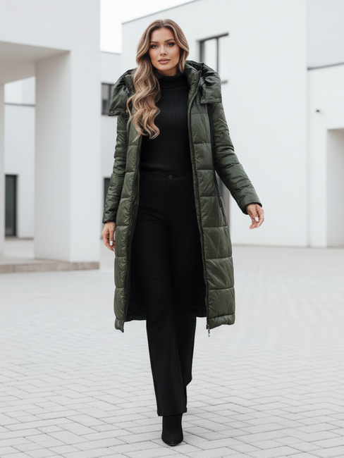 Damen Übergangsjacke ORVITA gesteppt mit Kapuze grün Dstreet TY5025