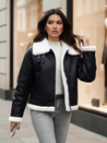 Damen FURBLAZE Lederjacke mit Schafsfell Dstreet schwarz TY4730z