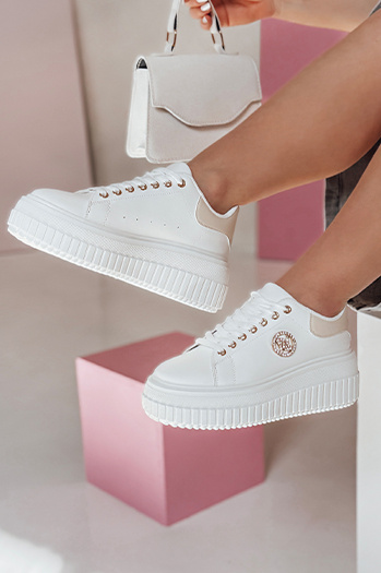 Damen Plateau Turnschuhe KITNOT beige Dstreet ZY0921