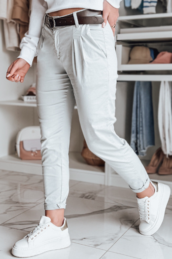 Damen Chinohose mit Gürtel MODELA hellgrau Dstreet UY2564