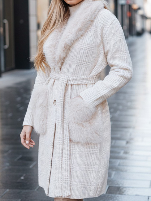 Damen Pelzmantel beige Dstreet TY5278z