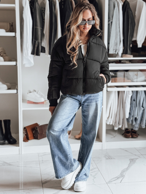 Kurze Damen-Winter-Steppjacke VIBEGIRL schwarz Dstreet TY4948