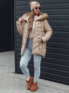 Damen Winterjacke MELOMA gesteppt mit Kapuze hellbeige Dstreet TY4714