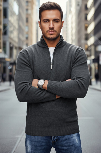 Herren Pullover hellgrau Dstreet WX2339