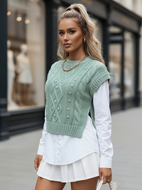 Damen Lange Pullover CELESTIA Farbe Minzegrün DSTREET MY2218