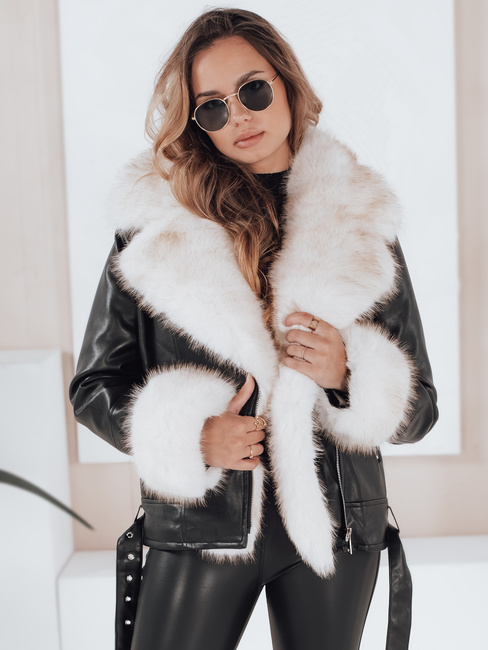 Damen Ramones Jacke mit Pelz schwarz Dstreet TY5122