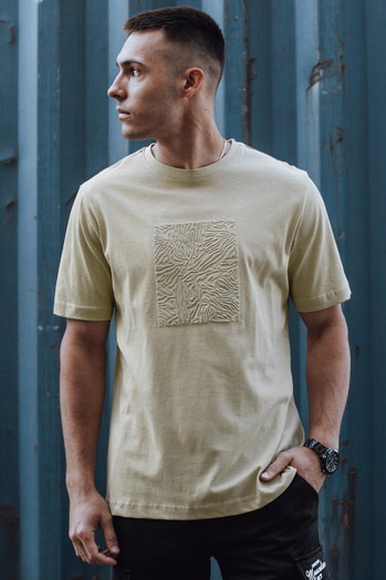 Beigefarbenes Herren-T-Shirt Dstreet RX5518