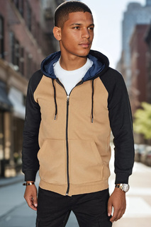 Herren Kapuzenpullover mit Reißverschluss in camel Dstreet BX5871